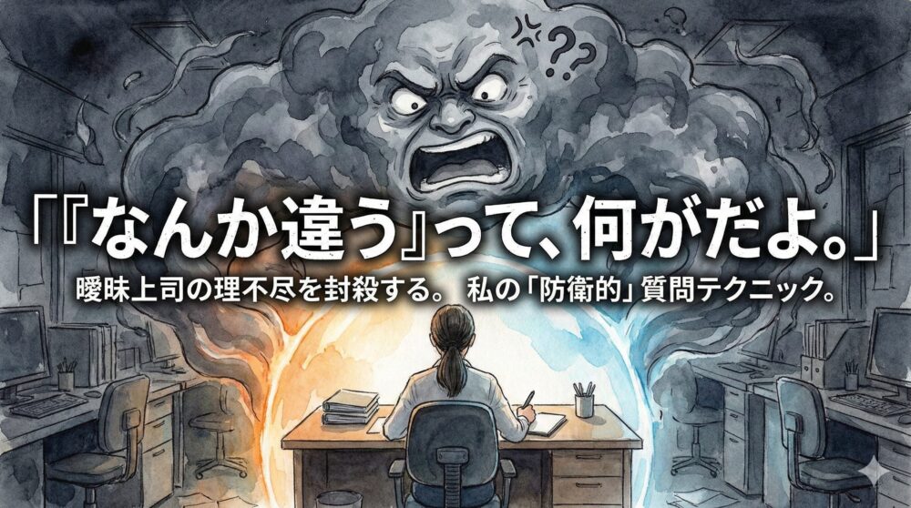 「うーん、なんか違うんだよね」の理不尽なダメ出しを防ぐ。指示が曖昧な上司から身を守る、私の“防衛的”質問術