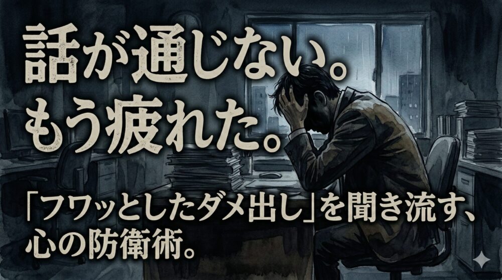 「事実と解釈」を分けるだけ。話が通じない上司の“フワッとしたダメ出し”から心を守る防衛術