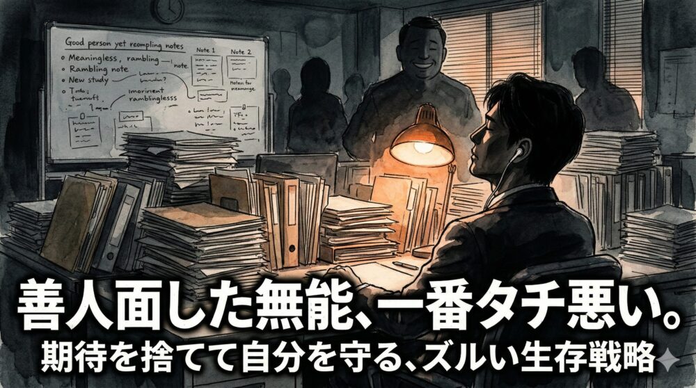 「上司がいい人だけど無能」な環境で心が擦り切れる前に。私が期待を捨てて自分を守るまでの記録
