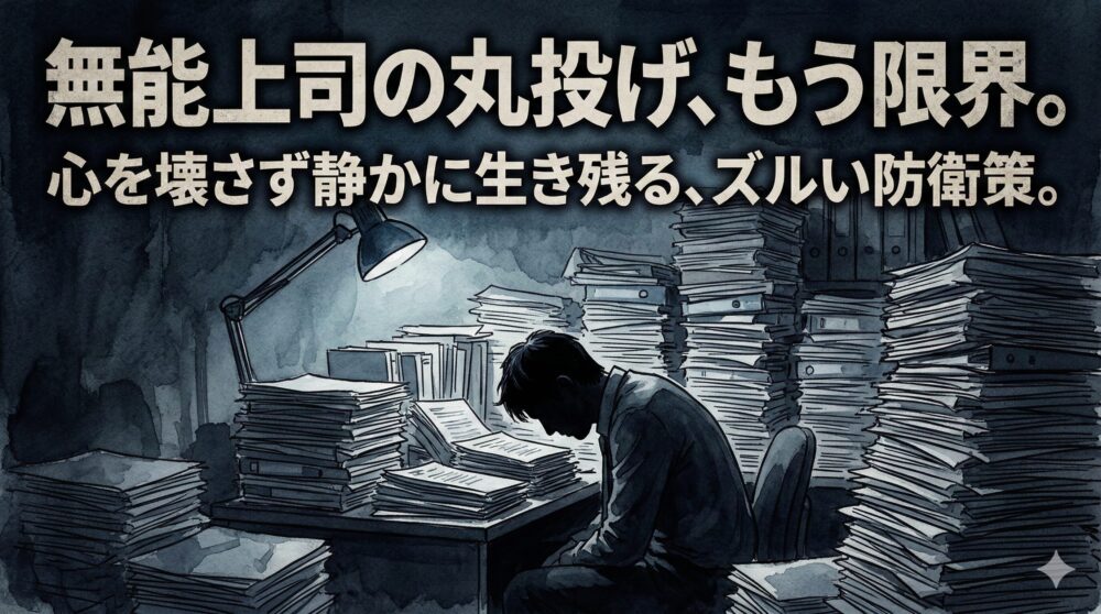【体験談】無能な上司の丸投げに限界…心を壊さずに「今の職場で生き残る」4つの防衛策