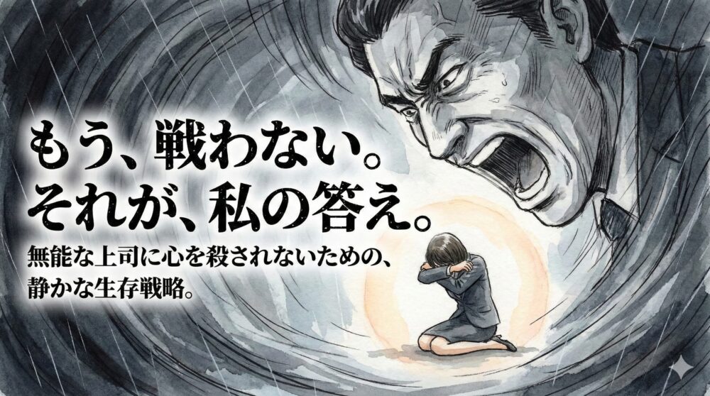 【体験談】部下を萎縮させる「無能な上司」に潰されかけた私が、戦うのをやめて生き残った話
