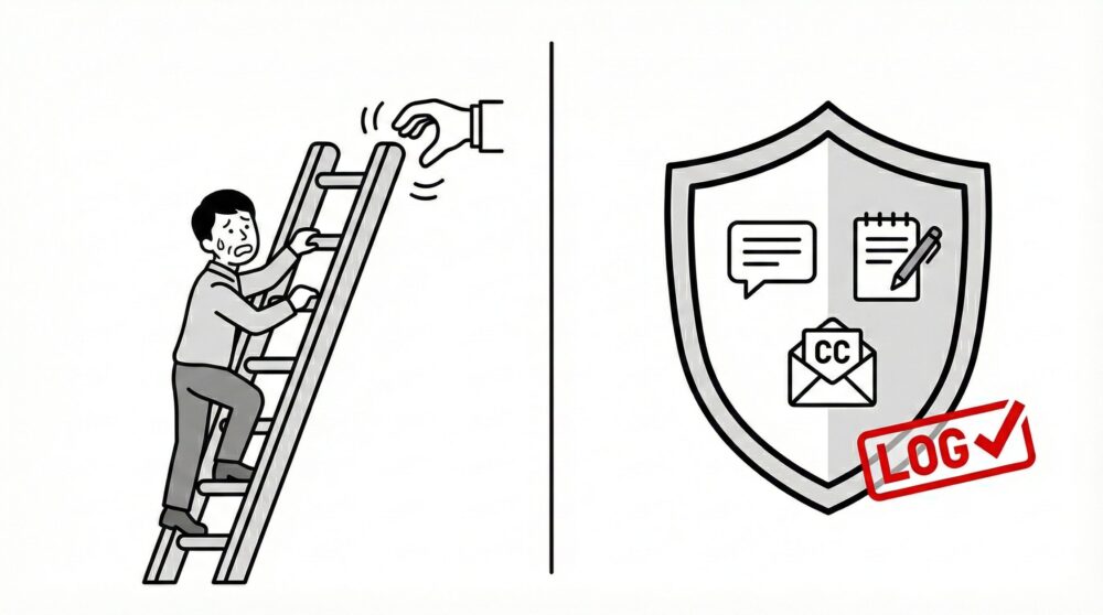 「任せる」と言ったのに責任転嫁する上司に効く｜梯子を外されない“証拠（ログ）”の残し方【テンプレ付】