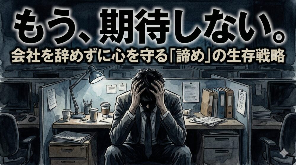 【実務を知らない上司】の下で静かにすり減るあなたへ。会社を辞めずに心を守る「諦め」の生存戦略
