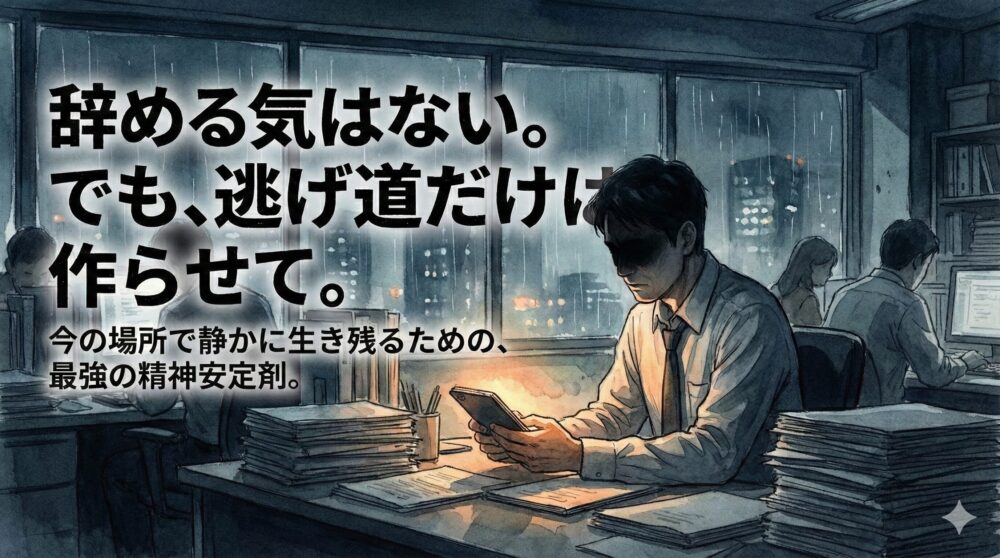 今の会社で「静かに生き残る」ために。30代がこっそり手に入れるべき“辞めない転職活動”という精神安定剤