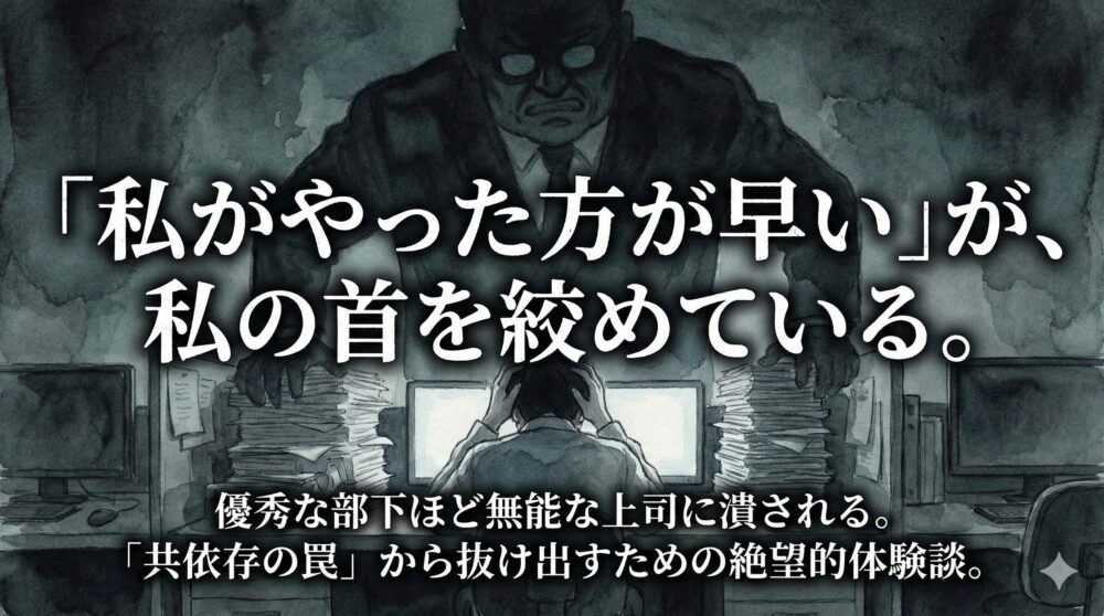 【体験談】優秀な部下ほど無能な上司に潰される。「私がやったほうが早い」が招く共依存の罠