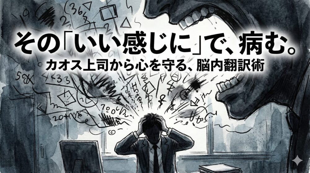 「なる早でいい感じに」で心を病む前に。説明が下手すぎる“カオス上司”から自分を守る脳内翻訳術