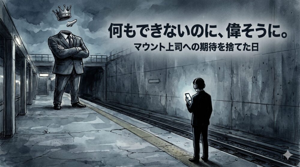 「何もできないのに偉そう」な無能上司に絶望した日。マウント男への期待を捨て、冷徹にスルーし始めた記録