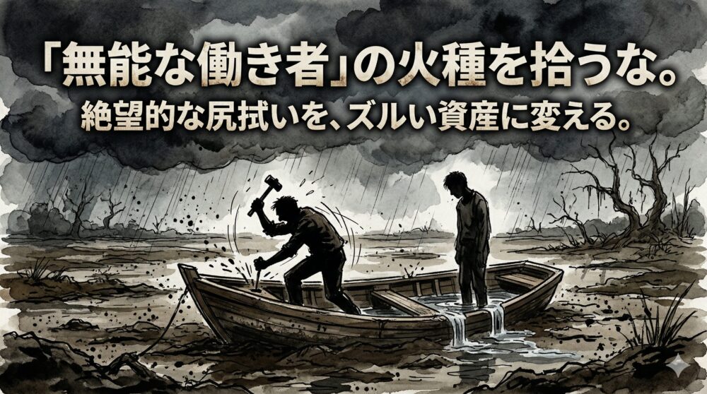 「無能な働き者」の上司が撒き散らす火種を拾うな。絶望的な尻拭いを“ズルい資産”に変える冷徹な生存戦略