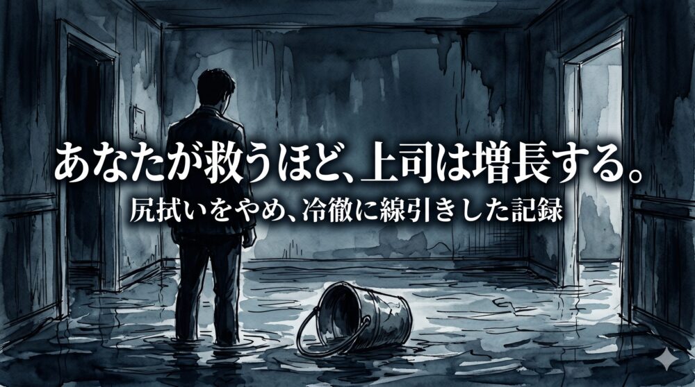 私が尻拭いする限り、丸投げ上司の「末路」は来なかった。無駄な期待を捨て、冷徹に線引きをした記録
