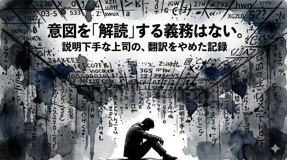 説明下手な上司の下で「察する」のは愚策だった。私が評価を諦め、翻訳ボランティアをやめた記録