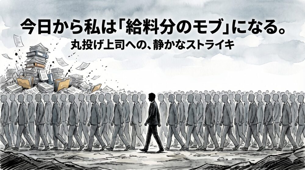 「あとはよろしく」と無能な上司に丸投げされて疲れた私が、気を利かせるのをやめて「給料分のモブキャラ」になった記録