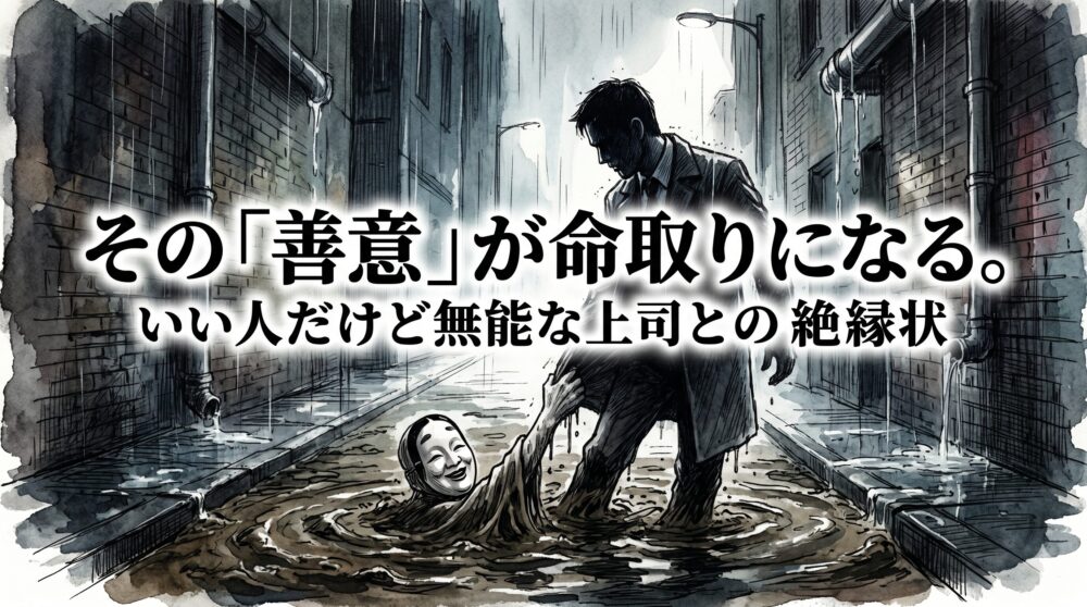 「いい人だけど無能」な上司に自分を削り取られないために。私が“善意の尻拭い”を捨てて冷徹に線を引いた記録