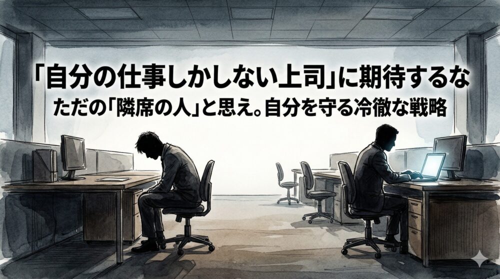「自分の仕事しかしない上司」に期待するのをやめた日。彼を“ただの隣席の人”と見なす、私の生存戦略