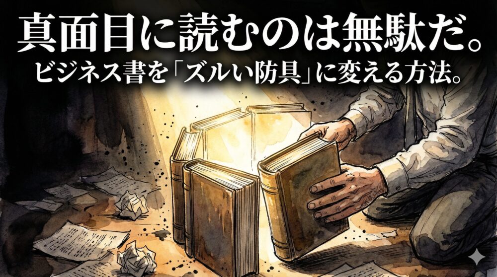 【自己防衛】ビジネス書を「まともに読む」のは時間の無駄でした。私が自分を守るための『ズルい防具』を手に入れた日