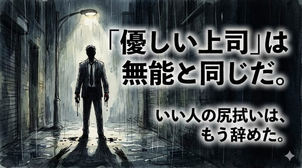 優しい上司は「無能」と同罪。いい人の尻拭いに疲弊した私が、聖人君子のフリを辞めた生存戦略
