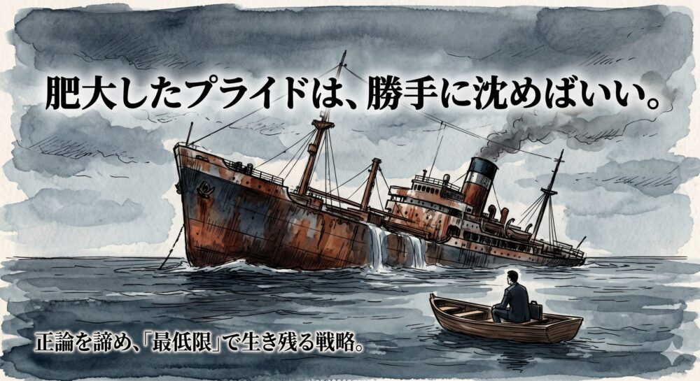 無能でプライドが高い上司に疲れた日。正論を捨てて「最低限の仕事」で静かに生き残る生存記録