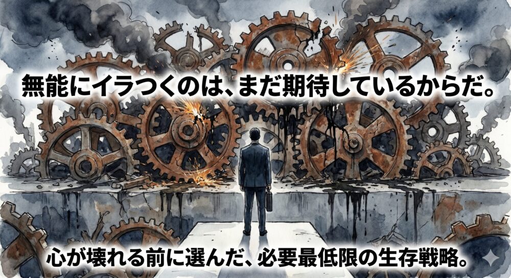 無能な上司へのイライラ限界。ストレスで心を壊す前に「期待」を捨てた、必要最低限の生存戦略