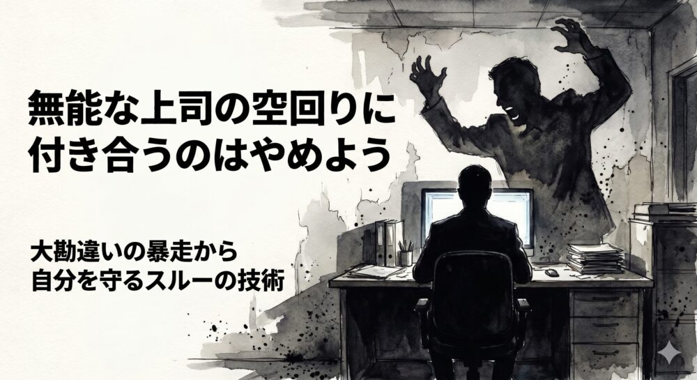無能な働き者上司の空回りに付き合うのをやめた日。大勘違いの暴走から自分を守るスルー記録