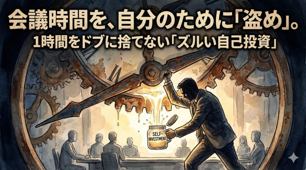 無駄な会議の「暇つぶし」は、最高の自己投資でした。1時間を自分のために「かすめ取る」内職術。