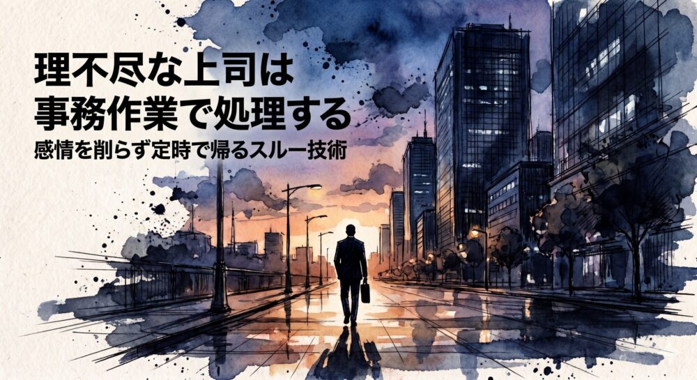 理不尽な上司は「事務作業」で処理する。感情を削らず自分を守る3つのスルー技術