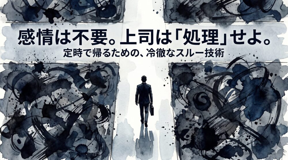 理不尽な上司は「事務作業」で処理する。感情を削らず定時で帰る「3つのしたたかなスルー技術」