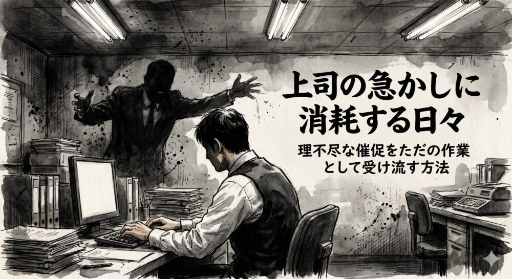 「急かす上司」に消耗するのはやめた。理不尽な催促から抜け出し、すべてを『作業』として受け流すまで
