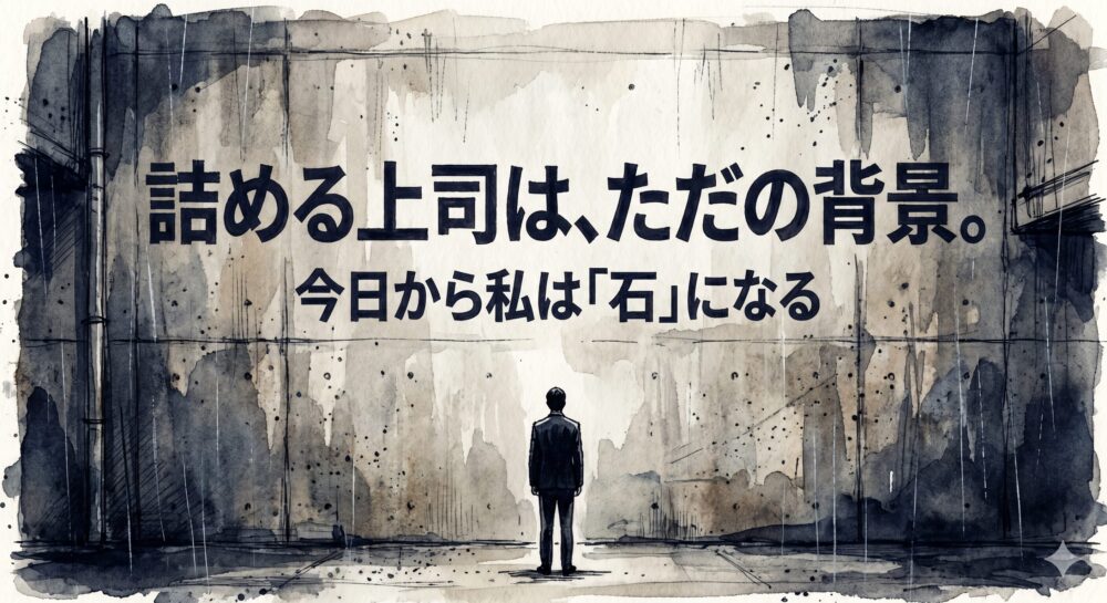 理不尽に詰める無能上司に絶望した日。説教をスルーし、私が「ただの石」として生き残る生存記録