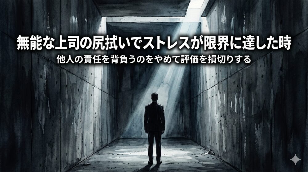 仕事ができない上司へのストレス限界。無能なアイツの尻拭いをやめ、評価を損切りした生存記録