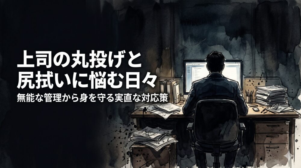 管理能力のない上司の「尻拭い」をやめた日。進捗めちゃくちゃな丸投げから身を守る対応策