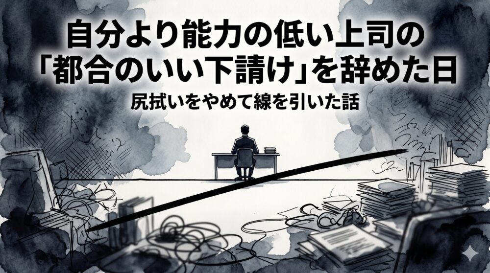 自分より能力の低い上司の「都合のいい下請け」を辞めた日。尻拭いをやめて線を引いた話