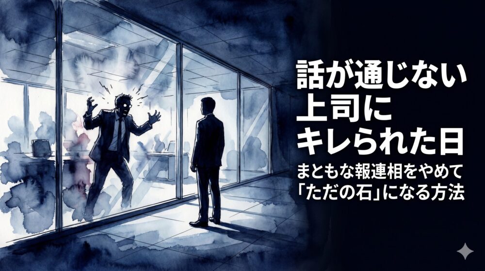 話が通じない上司にキレられた日。まともな報連相をやめて「ただの石」になった記録