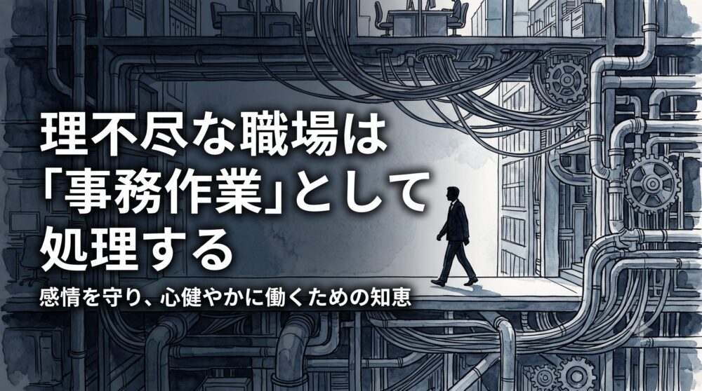 理不尽な職場は「事務作業」として処理する。感情を削られすぎないための、静かな防衛術